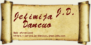 Jefimija Dančuo vizit kartica